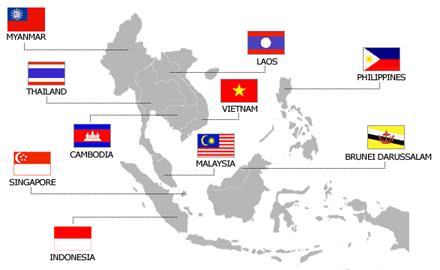 asean countries map