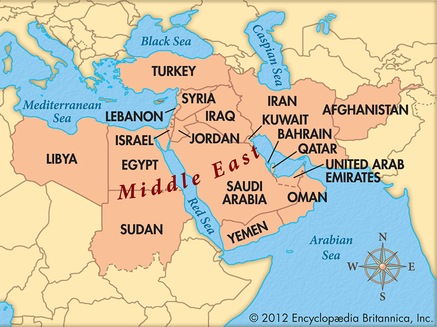 map of middle east and north africa